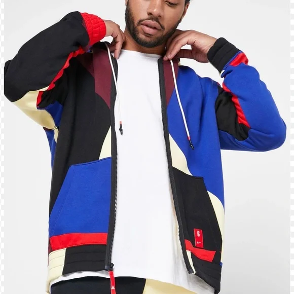 Nike Kylie Irving Fleece Full Zip Hoodie Multicolor Block - Picture 3 of 11